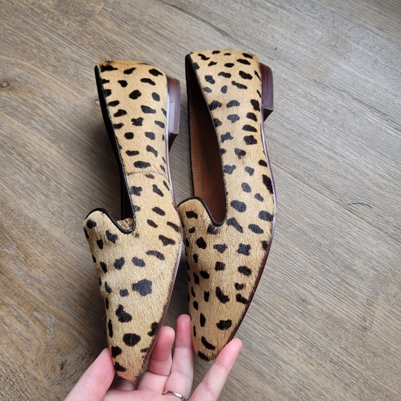 Madewell calf hair cheetah cat loafers slip ons flats - Picture 4 of 10